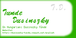 tunde dusinszky business card